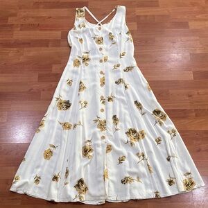Vintage 90s Together! Cream Midi Sundress with Strappy back